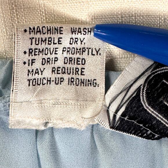 Vintage 80s Pleated Midi Skirt Size 10 Baby Blue Feminine Retro Business Casual‎ - Picture 9 of 9